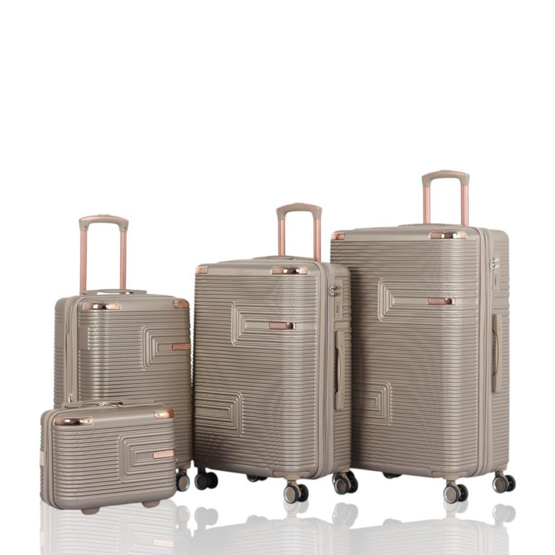 أفياتور شنط سفر  دبش عروسة - مكون من 4قطع ويشمل حقيبتين يد - بكفرات دبل وقفل رقمي ثابت -  ماركة / AVIATOR - Image 1